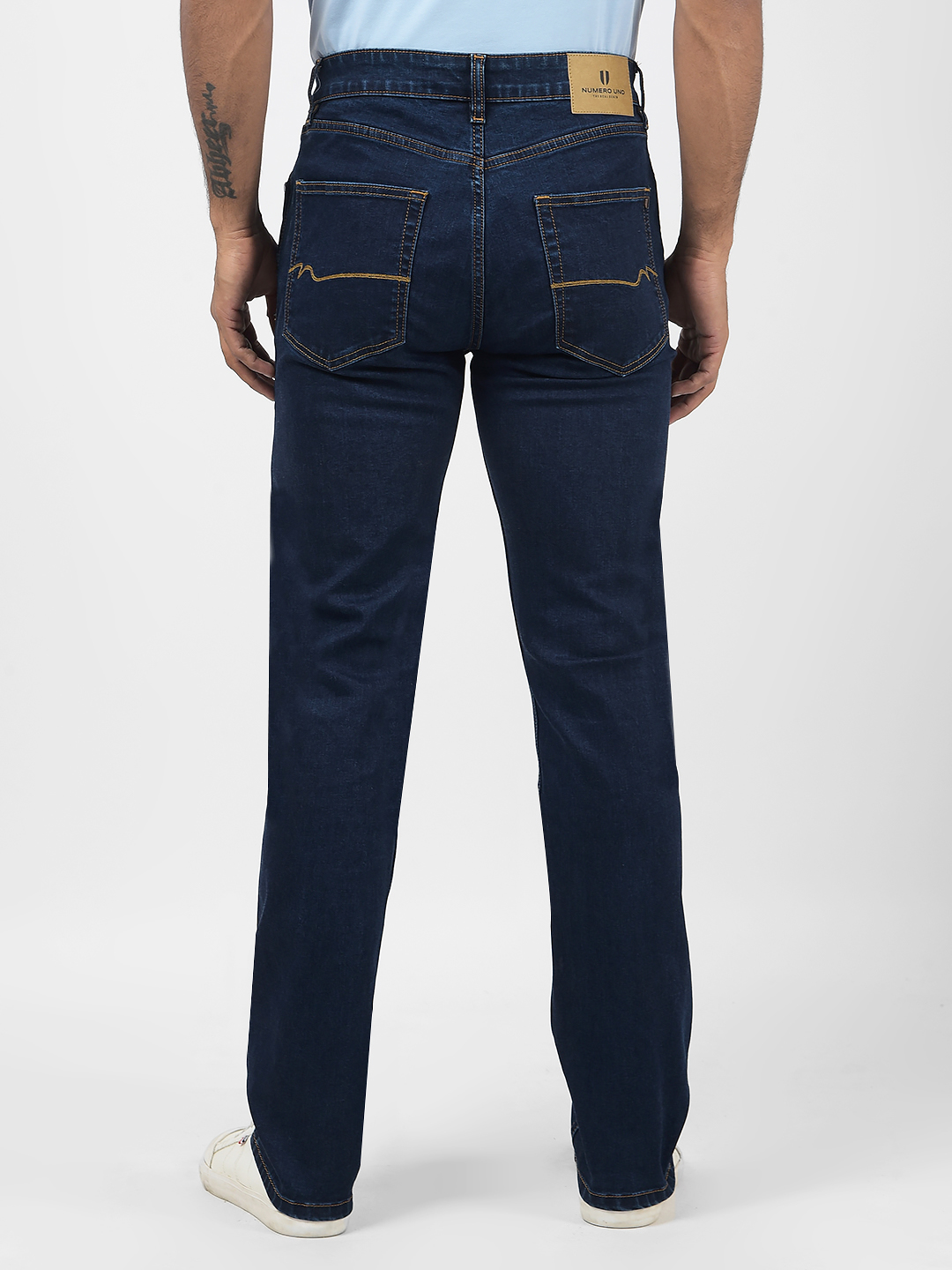 Numero Uno Men Solid Dark Blue Jeans